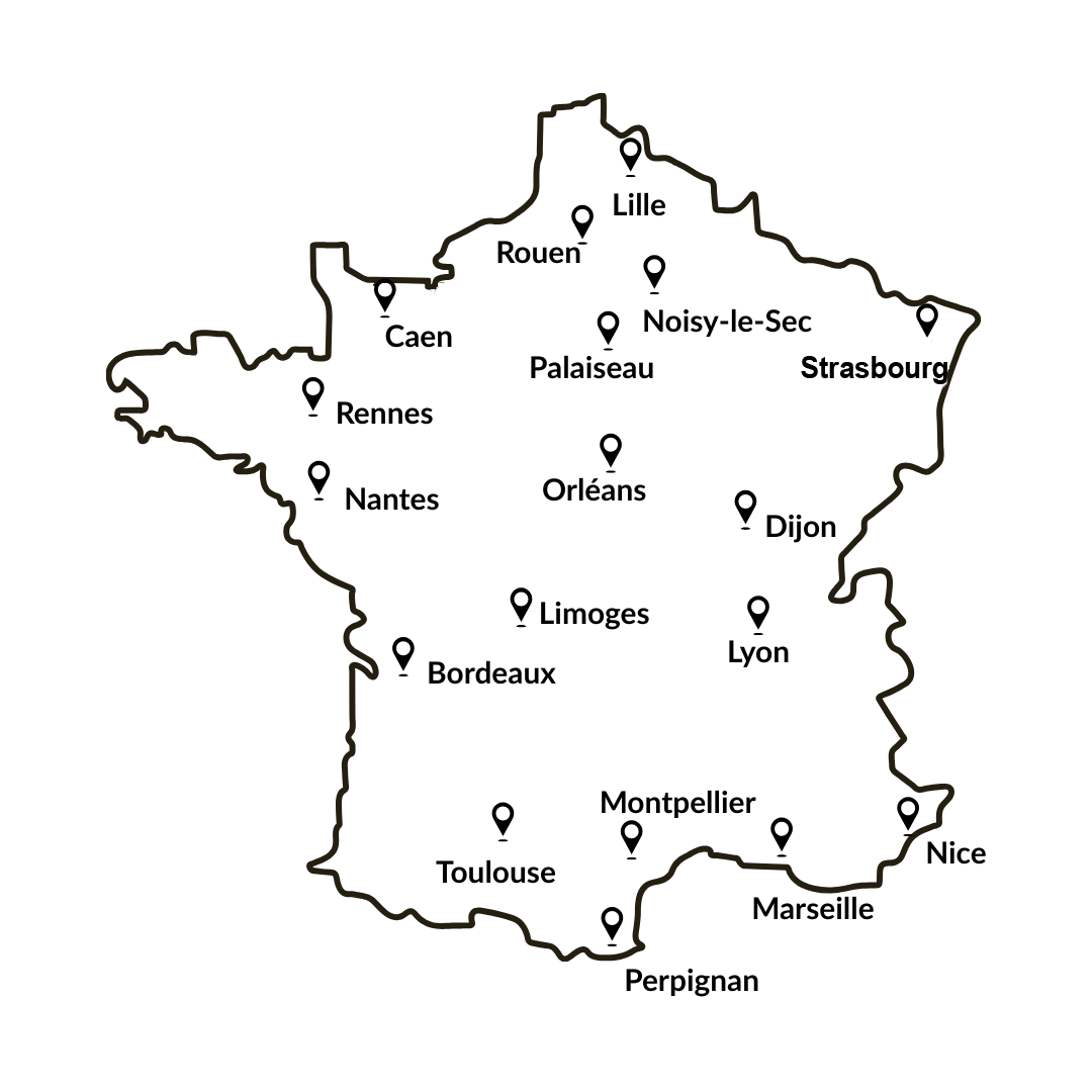 Carte des formations en France